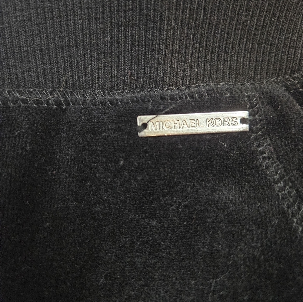 Michael Kors Black Velour Straight Leg Pants Size XL‎ Women's D56 - Picture 8 of 9